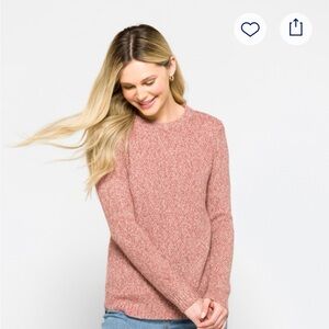 Pink Clover Dusty Pink Marled Crewneck Sweater